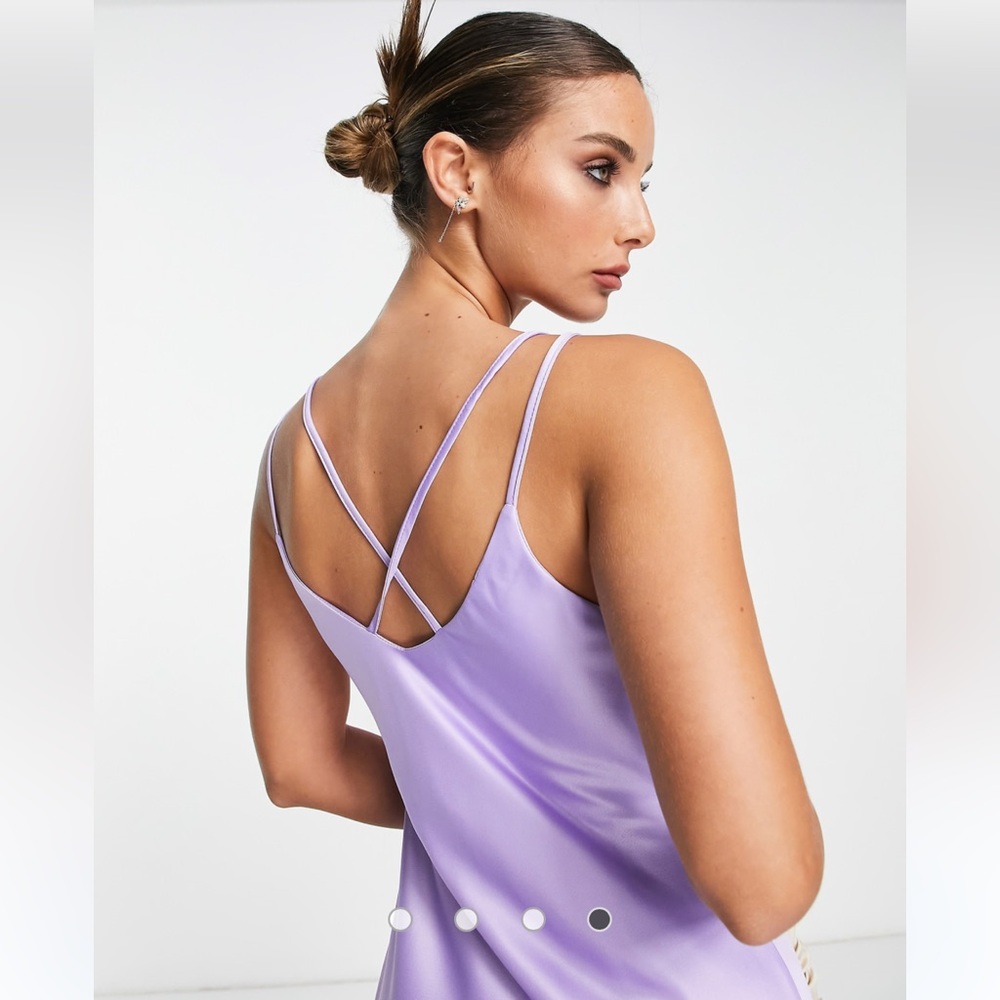 River Island satin cowl neck midi dress in light purple NWT Size 8